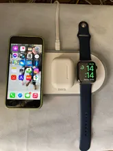 HOCO-Cargador inalámbrico para móvil, soporte de carga rápida 3 en 1 para iPhone 11 Pro, X, XS Max, XR, Apple Watch 5, 4, 3, 2, Airpods Pro, Samsung S20