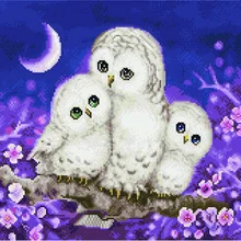 Алмазная мозаика GF 1831 Три совушки 40*50