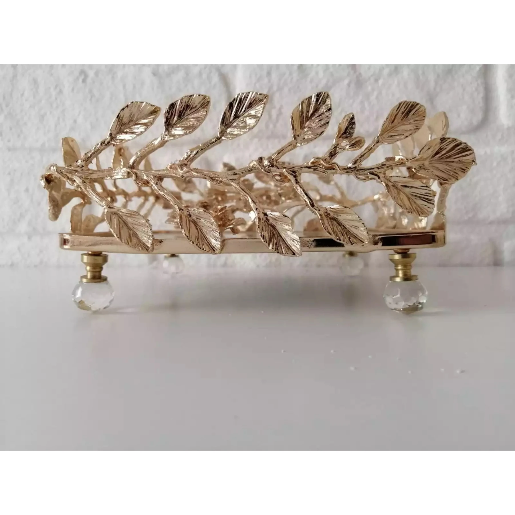 Hand Made Stainless Napkin Holder Gold Color Brass Metal, Premium