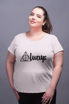 

Angemiel Wear Harry Potter Always White Women Cotton Large Size T-Shirt