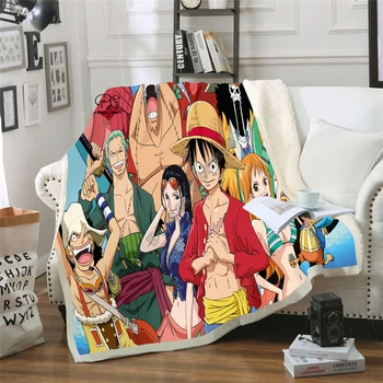 

Anime One Piece Blanket Design Flannel Fleece Blanket Printed Sofa Warm Bed Throw Blanket Adult Blanket style-18