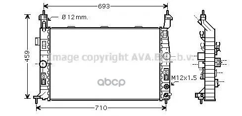 Радиатор Системы Охлаждения Opel: Meriva 1.6 03- 10 Vauxhall: Meriva Mk I(A) 1.6 I 16v Twinport 03- 10 Ava арт. OLA2431