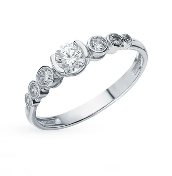 

Silver ring with cubic zirconia sunlight
