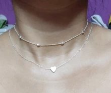 Nuevo Collar de Gargantilla De Luna pequeño y pequeño corazón multicapa para mujer, colgante de cadena corta de Color dorado, Collar, regalo de joyería