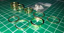 KISSWIFE-Juego de 8 anillos de color dorado para mujer, diseño redondo simple, hecho a mano, anillo geométrico, regalos de joyería para mujer