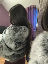 De invierno de la moda de cuero cálida capa natural abrigo de piel de zorro chaqueta de piel auténtica de zorro de invierno grueso abrigo cálido