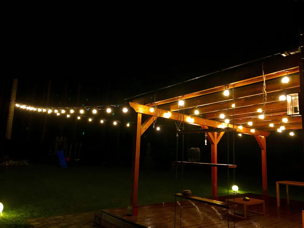 IP65 Kommerzielle Qualität 15M Party Lichter Outdoor S14 LED Lichterketten Für Terrasse Hinterhof Veranda Cafe Bar Weihnachten hochzeit Lichter – Detail 17
