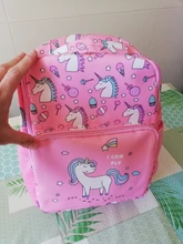 Mochila escolar para niñas, morral infantil de color rosa con estampado morado, bonito bolso escolar para guardería, impermeable, envío directo