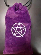 Bolsa de almacenamiento de Tarot, pentagrama de terciopelo, juego de mesa, bordado de tarjetas, bolsa con cordones, suministros de brujería para caja de Tarot, 1 Uds.