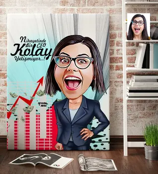 

Personalized Women 'S CEO Cartoon Canvas Table (70x100 cm.) 2