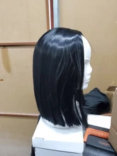 Msholy-Peluca de cabello sintético para mujer, pelo corto recto de 12 pulgadas, color marrón ombré, Natural, de alta temperatura, para fiesta diaria