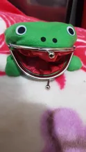 1 Uds. De cartera con forma de rana para Cosplay, monedero con forma de Animal verde, monedero de felpa suave, Mini cartera para tarjetas delgada