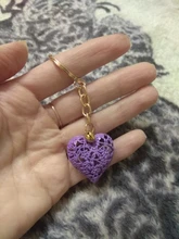 Llavero con forma de corazón de metal, reloj de metal colorido y reloj, colgante de llavero, regalo 1