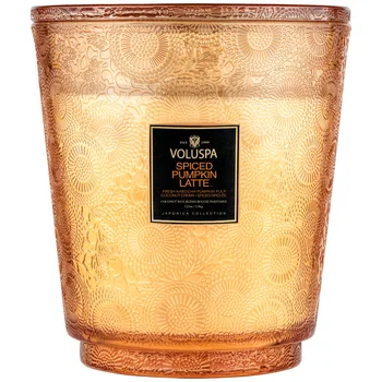 

Aroma candle Voluspa-spices, pumpkin, latte, in a large jar with 5 Wicks