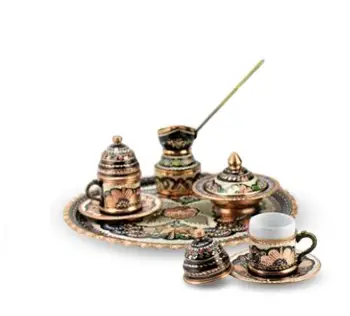 

Copper Turkish coffee sets, tea cup set Espresso coffee cup set of arabic Anatolian set 2 - (10) Ottoman tea set made in turkey