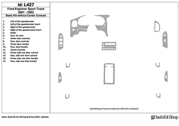 

Interior trim for Ford Explorer Sport 2001-2002. Set L427.