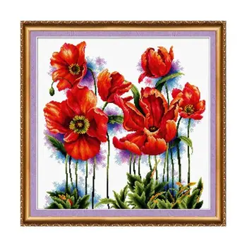 

An-002 cross stitch set 'abris art' 'Scarlet maki', 40*40 cm