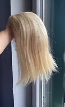 Peluca Bob 13x1 1B 613 cabello humano liso brasileño con encaje frontal, rubio miel degradado, Remy corto prearrancado para mujeres negras