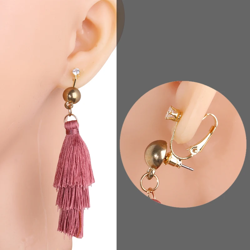 Ear Clip Earrings 2/10 Pcs For Women Earring Findings DIY Jewelry Making Accessories Materials Stud Conversion