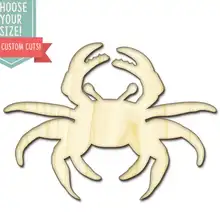 Вырезанный Краб из дерева-на заказ Выберите свой размер-Лазерная Резка деревянных художественных принадлежностей Настенный декор свадебный детский DCS0196