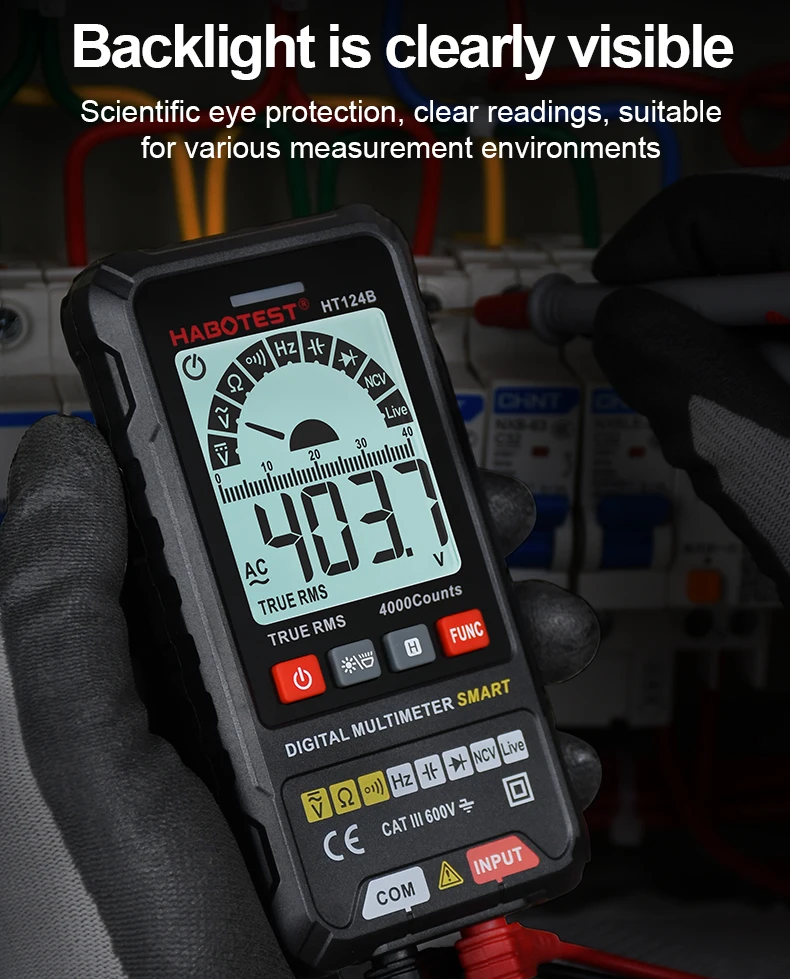 Digital Multimeter Professional Smart Multimeter AC DC Voltage Current TRMS Capacitance HZ REL OHM MultiTester DMM Meter personalised tape measure