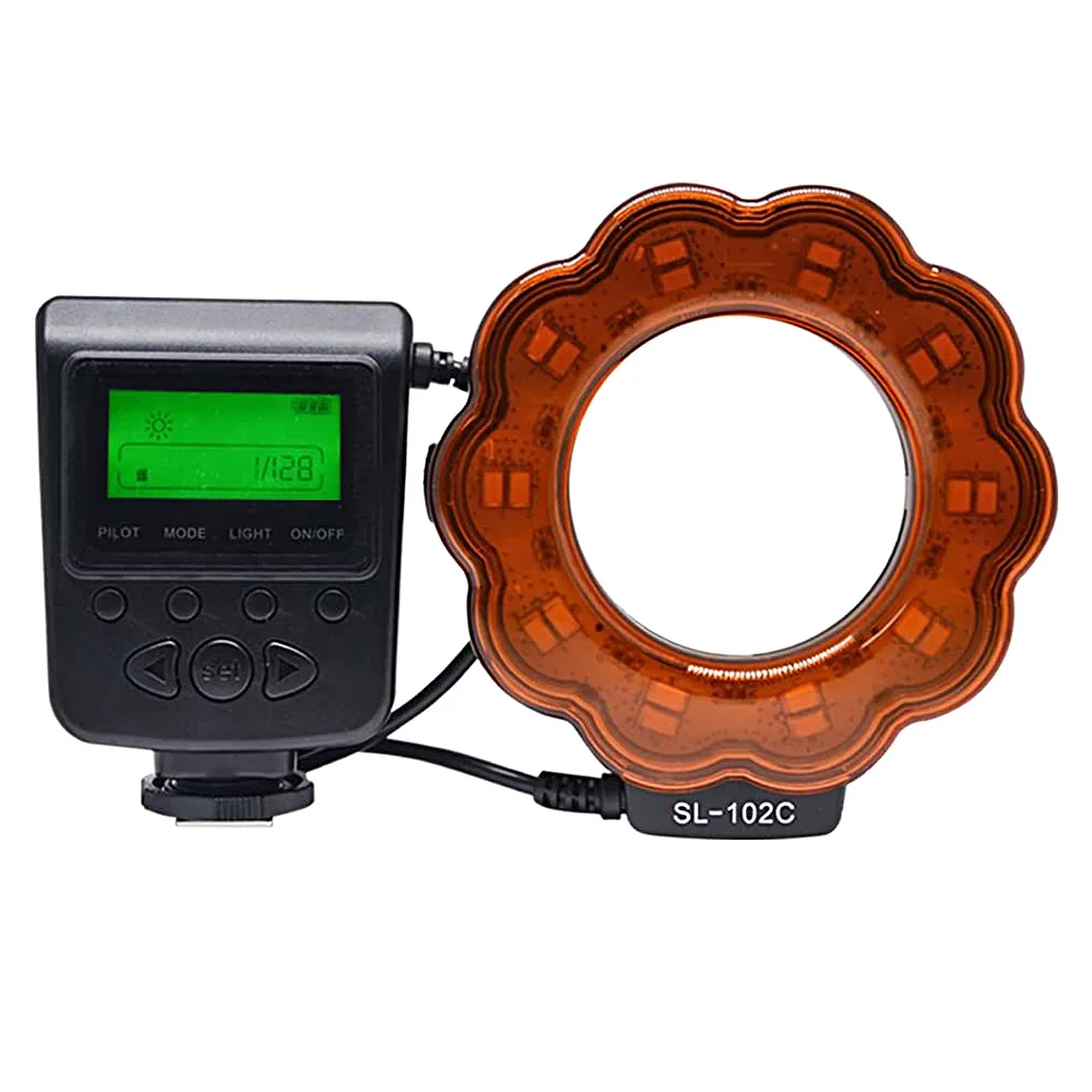 Mcoplus Macro LED Ring Flash Bundle 6800K with 8 Adapter Ring for Canon Nikon Pentax Olympus Panasonic DSLR Camera
