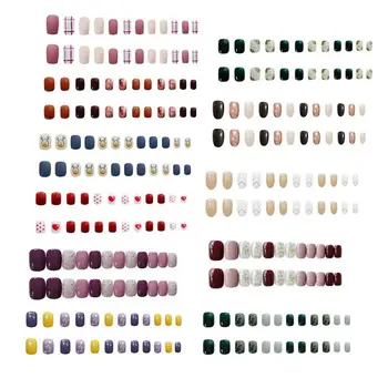 

Free Shipping Fake Nail Stickers Nail Patches Removable Nail Patch One Second Wearable Manicure Reuse Light And Easy To Paste