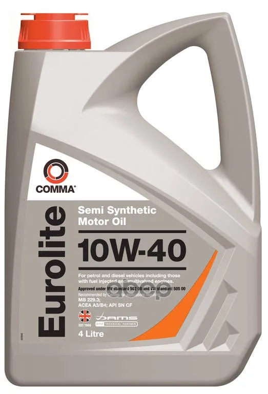 COMMA Масло Моторное 10w40 Comma 4л Полусинтетика Eurolite Comma Eul4l