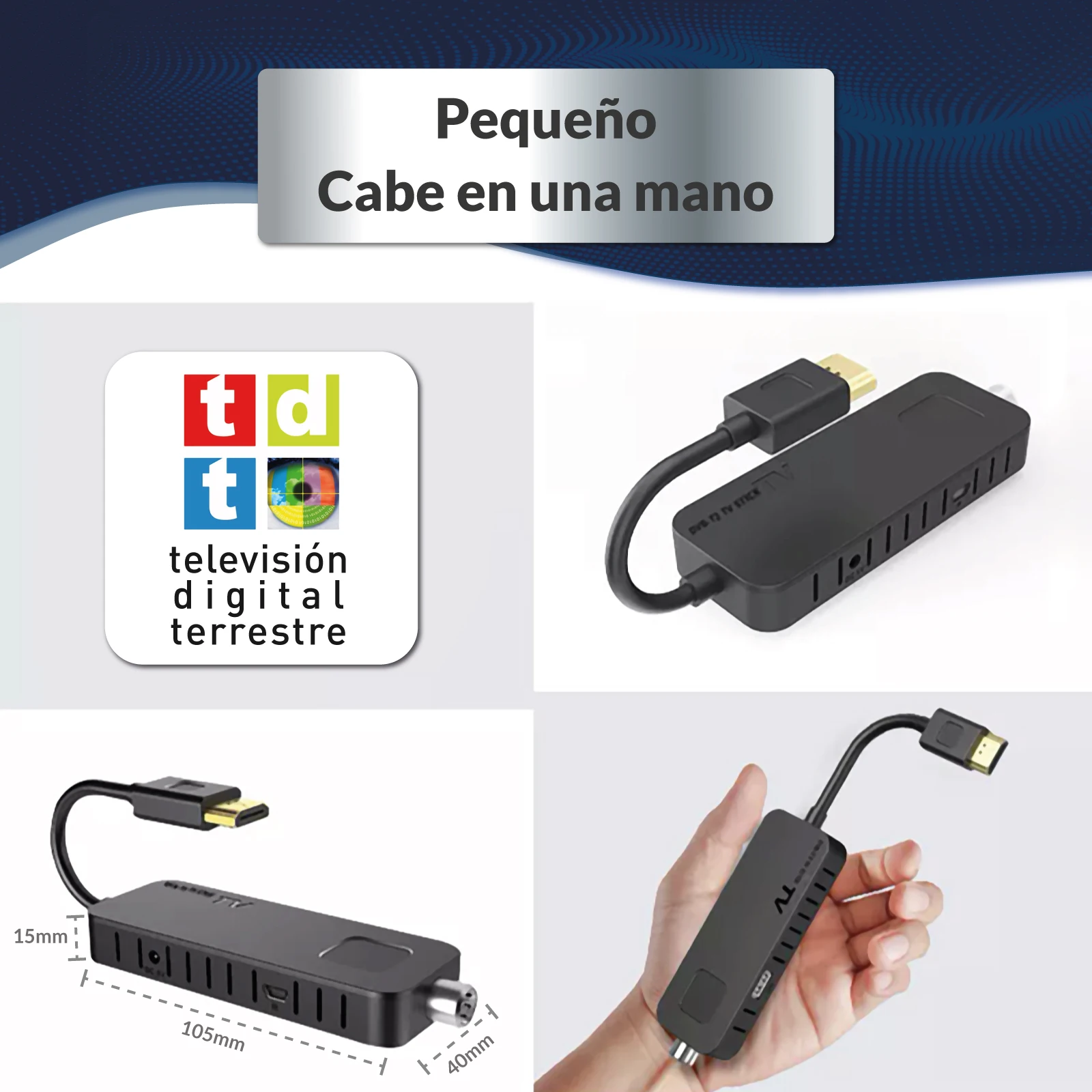 Mini TDT SCART HD Reproductor-Grabador DVB-T2 TDTy+ Sound BIWOND