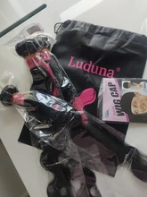 Luduna-mechones de pelo ondulado brasileño para mujer negra, extensiones de pelo ondulado 150% humano, 1/3/4 piezas, Remy