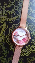 Reloj de pulsera de acero inoxidable con flores para mujer, pulsera femenina de lujo
