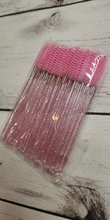 Varita de máscara para cejas, cepillo Spoolie, 50 unidades/juego, venta al por mayor, varitas desechables para pestañas, cepillo para la extensión de pestañas