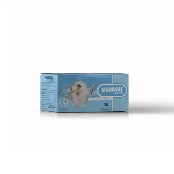 

MANASUL Infusion Laxative based Sen Lemon Balm, Mint, Licorice and Anis Green. Box of 25 Sachets.