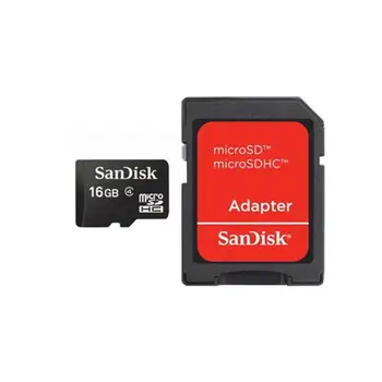 

Sandisk 16GB MicroSDHC card w/adapter flash memory card Class 4