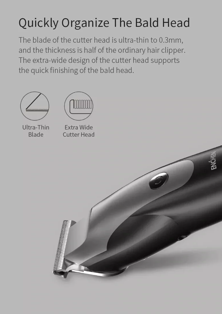 Новинка XIAOMI ENCHEN Hummingbird электрическая машинка для стрижки волос 10 Вт зарядка через usb 110-240 в низкий уровень шума триммер для волос с 3 расческа для волос человек