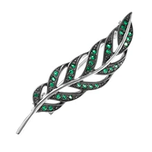 Серебряная брошь с фианитом TEOSA О-040-EM-r