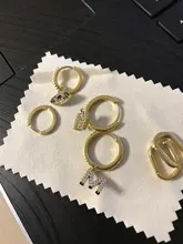 ANENJERY plata esterlina 925 1 par 26 alfabeto carta pendientes de aro inicial Zircon pendientes para Mujeres Hombres joyería de nombre S-E1169