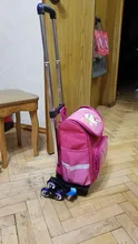 Varilla extensible de aleación de aluminio para niños, 2/6 ruedas, soporte para rollo, carrito para chico, mochila y Bolsa Escolar, bolsa de equipaje