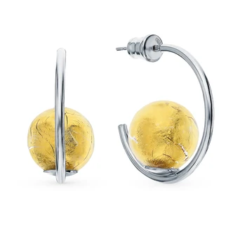 

Silver earrings with Murano glasses sunlight sample 925