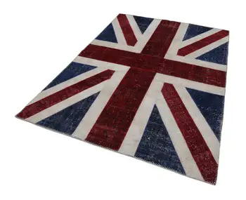 

171x240 Cm British Handmade Flag Patchwork Rug-6x8 Ft
