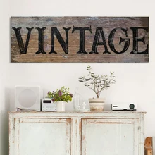 

Vintage Canvas Painting Wall Art Old Time Sign Imitation Wood Pattern Art Poster Prints For Living Room Retro Home Decor Cuadros