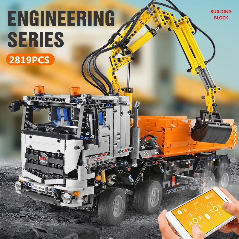Mold King Technic Car App моторизованный Arocs 3245 автомобиль совместим с 42043 моделями