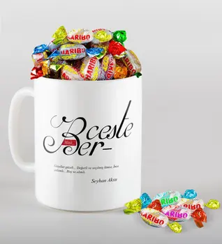 

Personalized Mânâ Berceste Mug and Haribo Candy Gift Set