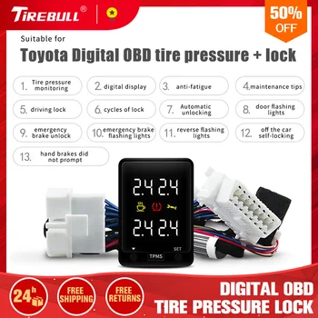 

For Toyota Car Tire Pressure Monitor System TPMS Monitor Door Automatic Lock Digital Real Time Display Pressure Value Tire TEMP
