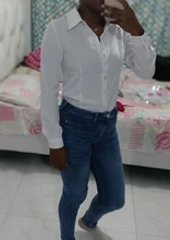 Camisas coreanas De algodón De manga larga para Mujer, blusa básica De talla grande, color blanco, 2020