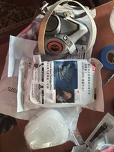 Máscara de Gas 8 en 1 con gafas de seguridad, respirador de Gas de media cara para pintura, pulverización, pulido, seguridad en el trabajo, 6200