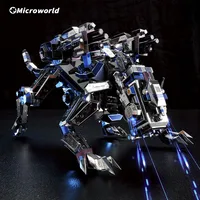 Microworld 3D Metal Puzzle Modern Mechanical Police Dog Model Assemble DIY Jigsaw Birthday Christmas Gift Toys For Teen Children 1