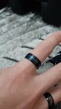 Titanium-Ring Light Face Stainless-Steel Temperament Black Blue Luxury for Groove Inside