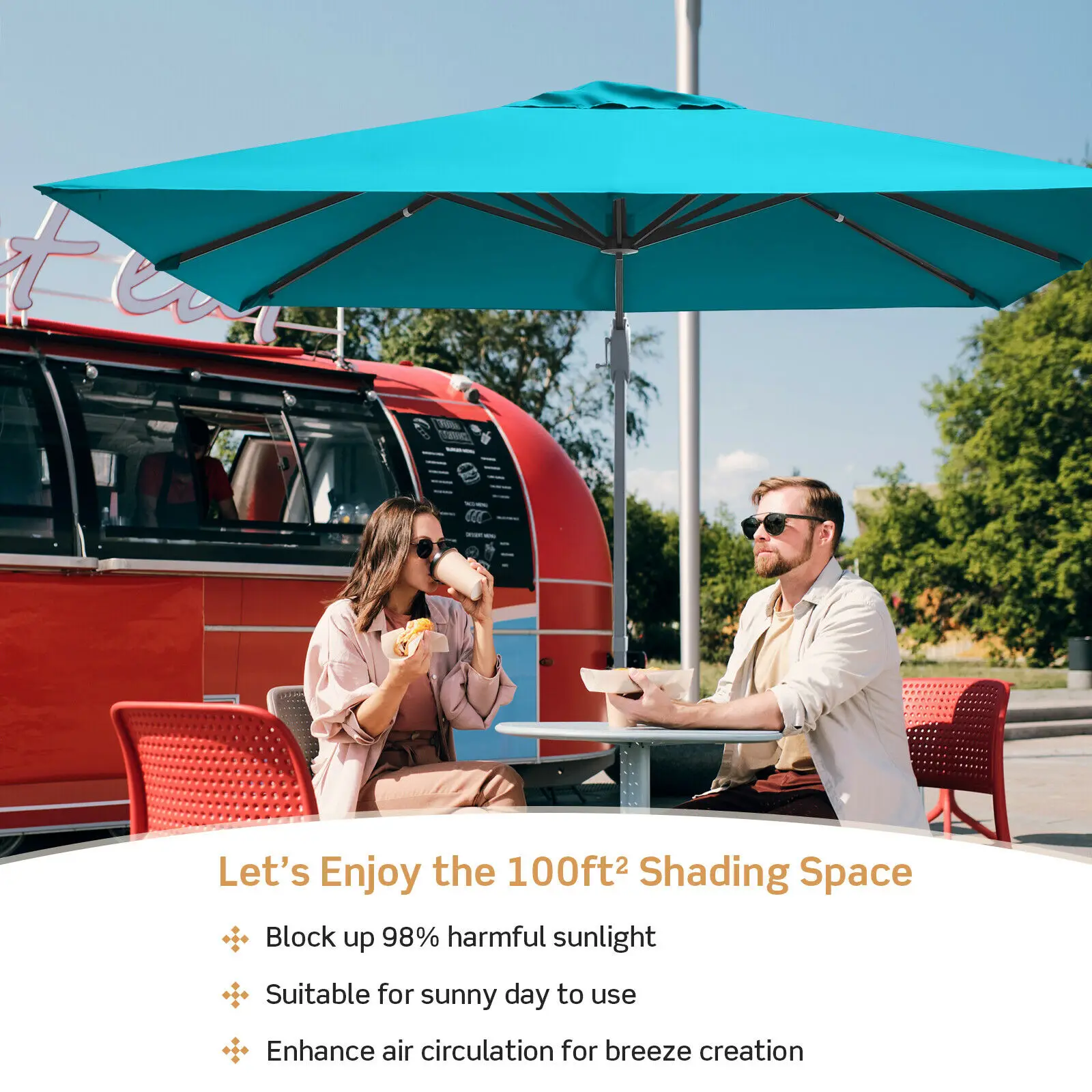 10x10 ft Patio Offset Cantilever Umbrella Aluminum 360° Rotation Tilt  NP10191