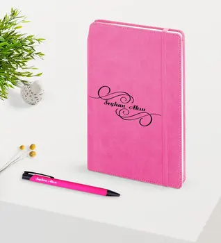 

Personalized Is Pink Book & Pen Seti-3